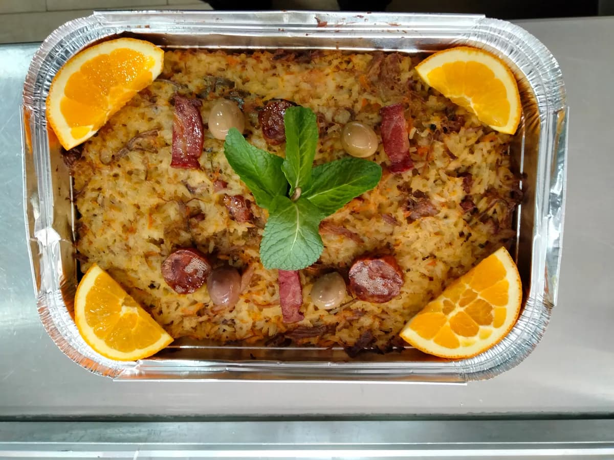 Arroz de pato servido pela Cozinha Nunes